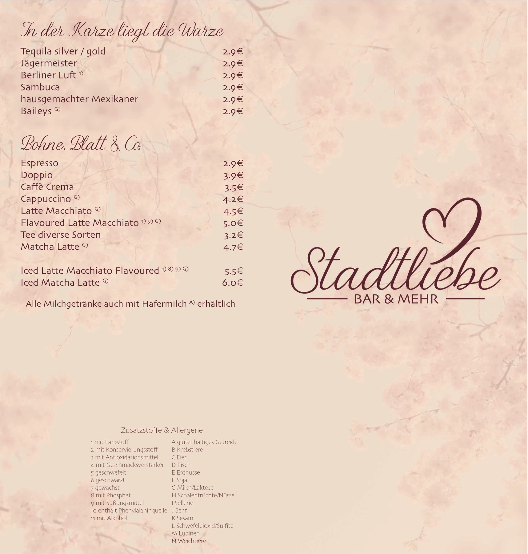 Stadtliebe Karte kurze Shots und Kaffee