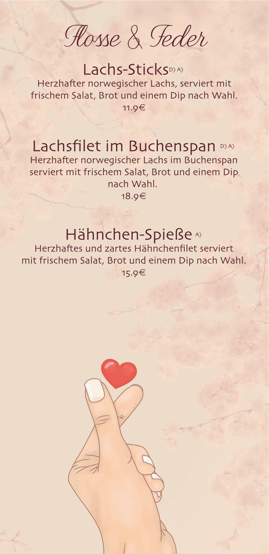 Stadtliebe Speisekarte Seite 2